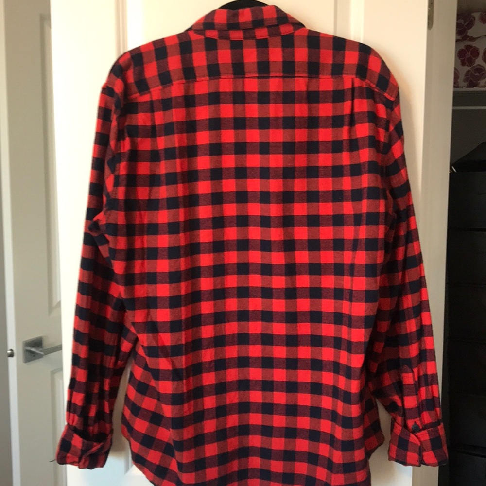 J. Crew Button-Up Red Plaid Flannel - Picture 5 of 6